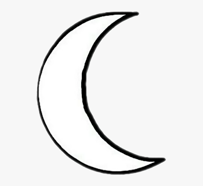 Transparent Png Tumblr Transparent Black And White - Crescent Moon Easy Drawing, Png Download, Free Download