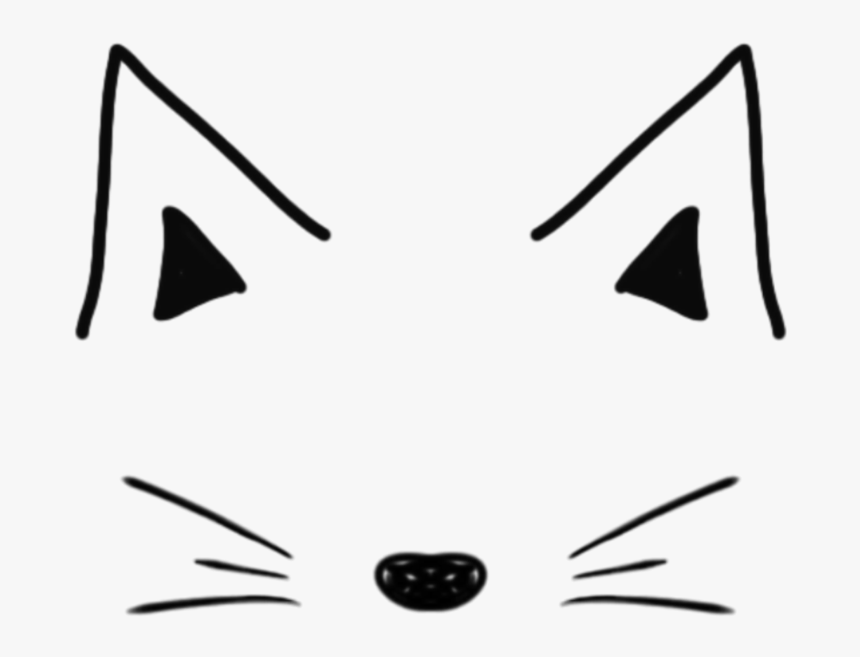 #cat #mask #tumblr #doddle #black #white #simple #ftestickers - Filtros De Snapchat Png, Transparent Png, Free Download