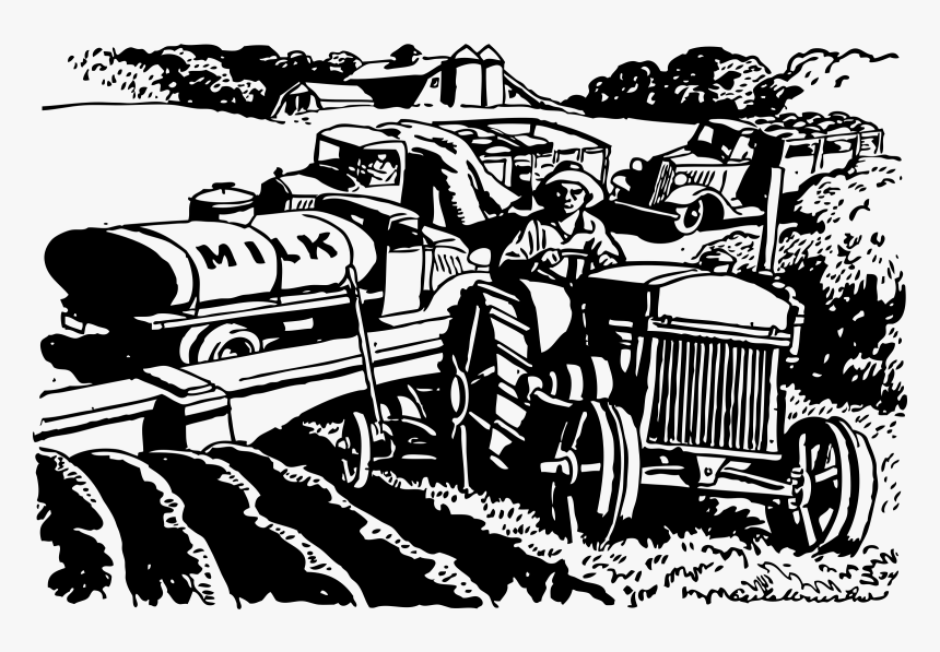 The Automobile Serves The Farm Clip Arts - Black And White Farming Clipart, HD Png Download, Free Download