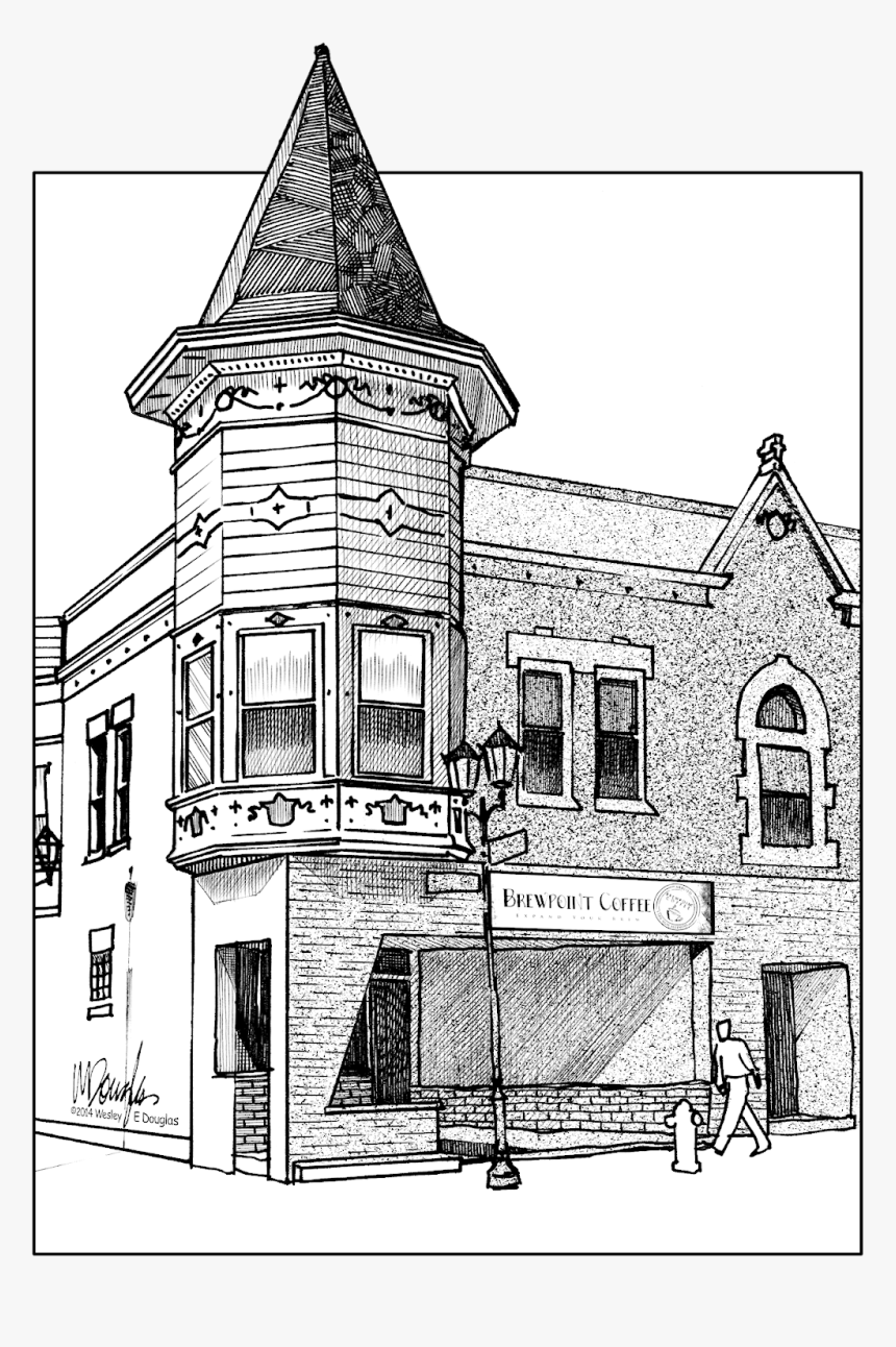 Artists Drawing Building - Cross Hatching Drawing Building, HD Png Download, Free Download