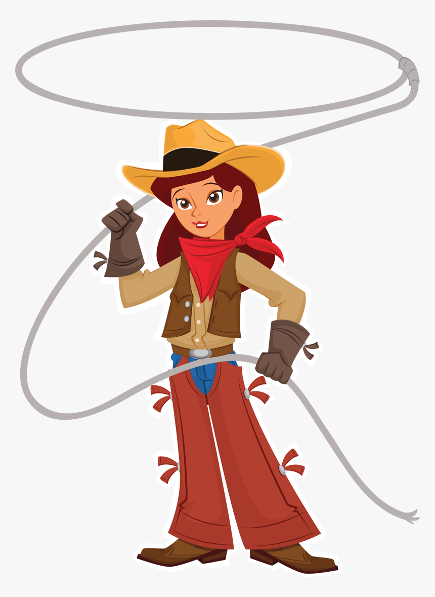 Lasso Clipart - Cowgirl With Lasso Clipart, HD Png Download, Free Download