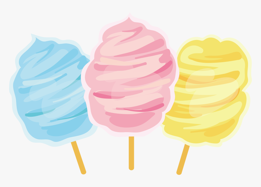 Cotton Candy Lollipop Zefir - Cotton Candy Clipart, HD Png Download, Free Download