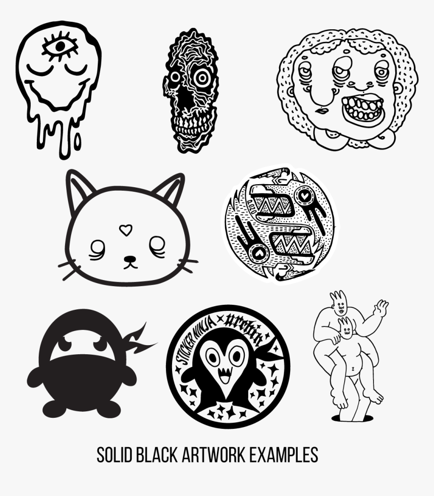 Solid Black Artwork Examples - Cartoon, HD Png Download, Free Download