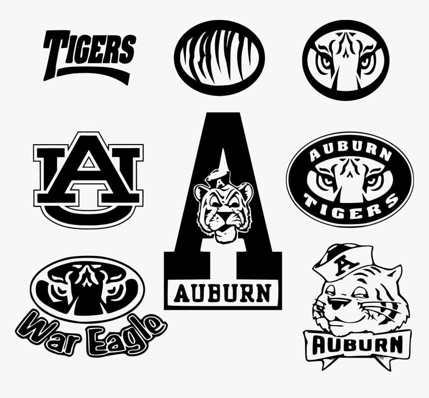 Font,black And - Auburn Tiger Logo Svg, HD Png Download, Free Download