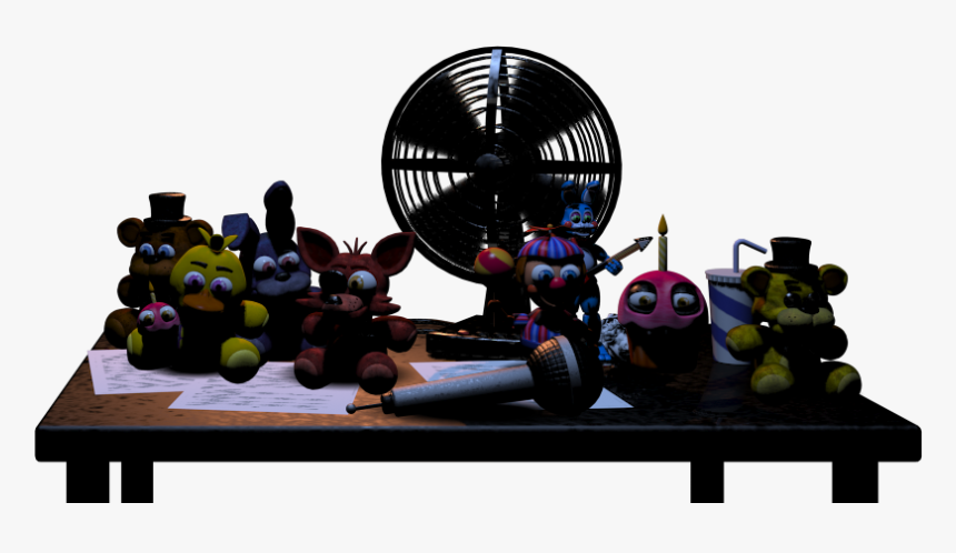 I Also Made A Transparent Png Of The Full Desk Without - Fnaf 2 Office Plushies, Png Download, Free Download