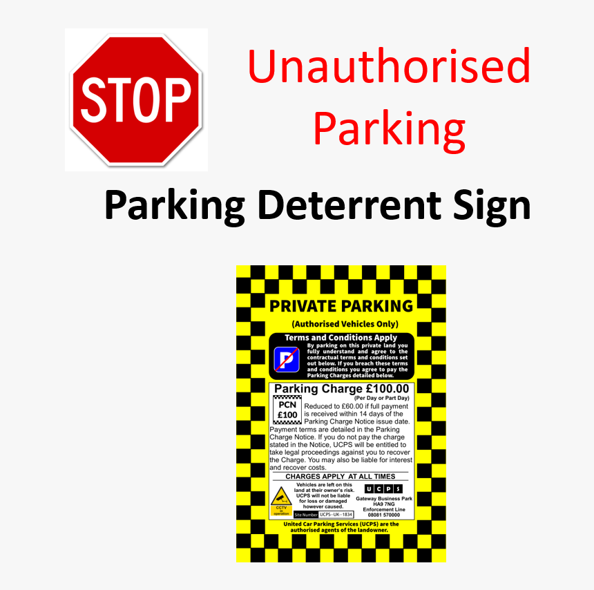 Parking Enforcement Sign - Private Car Park Signs, HD Png Download, Free Download