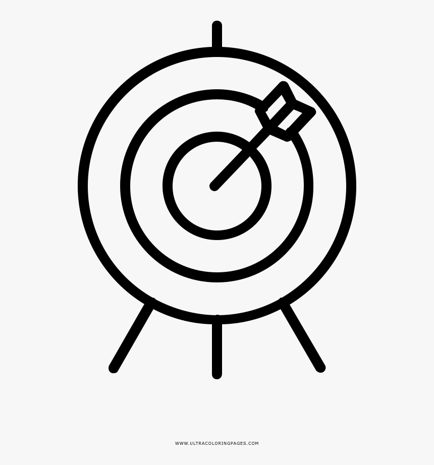 Bullseye Coloring Page - Objetivo Blanco Y Negro, HD Png Download, Free Download