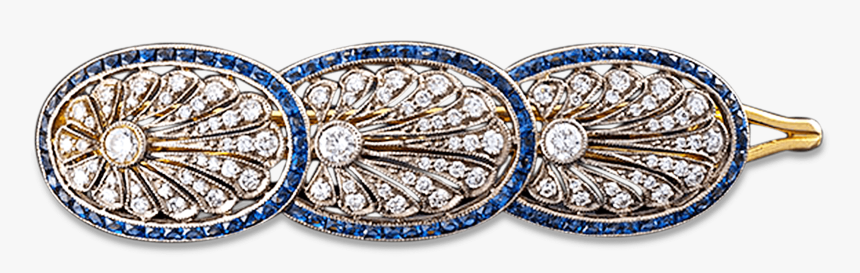 Edwardian Sapphire And Diamond Hair Clip - Emblem, HD Png Download, Free Download