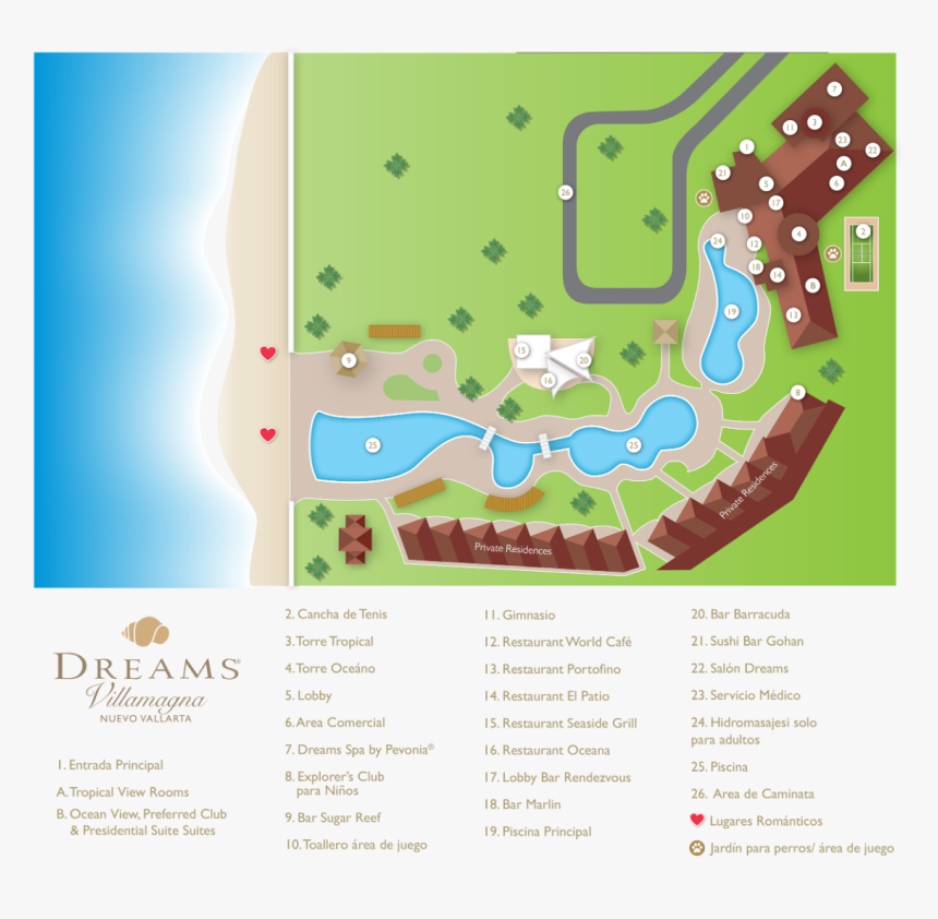 38 De - Dreams Villamagna Nuevo Vallarta Map, HD Png Download, Free Download