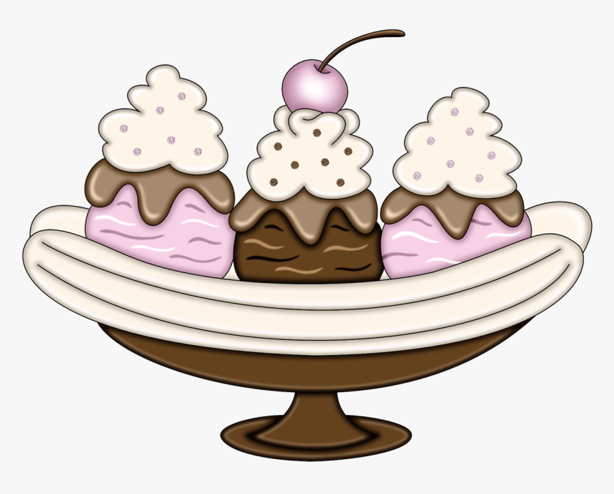 B *✿*ice Cream Happiness Food Clipart, Ice Cream Treats, - Banana Split Clipart Free, HD Png Download, Free Download