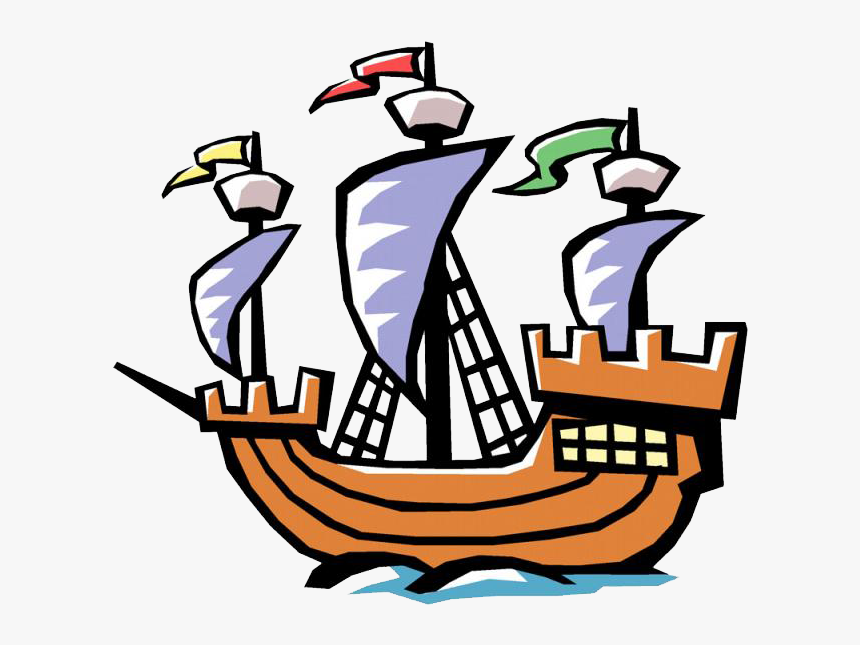 Cartoon Christopher Columbus Ship, HD Png Download, Free Download