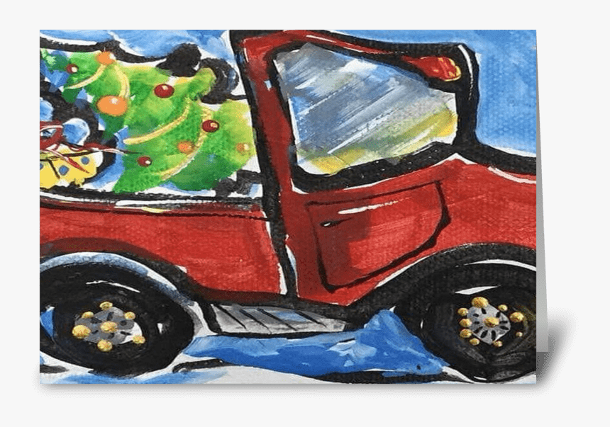 Little Red Truck Greeting Card - Craft, HD Png Download, Free Download