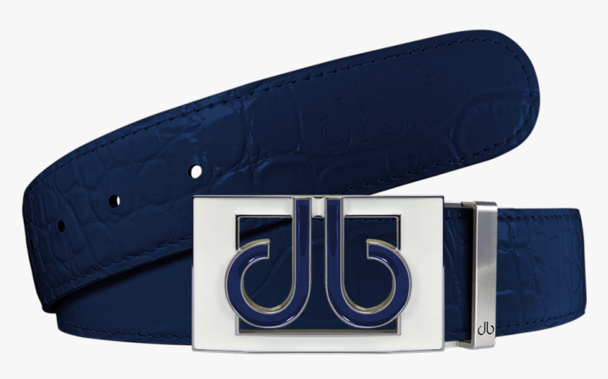 Navy Blue Crocodile Textured Leather Belt With Buckle, HD Png Download, Free Download