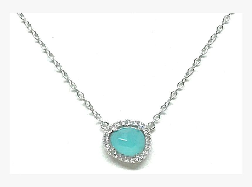 Faceted Amazonite Stone With Cz Border Necklace - Necklace, HD Png Download, Free Download