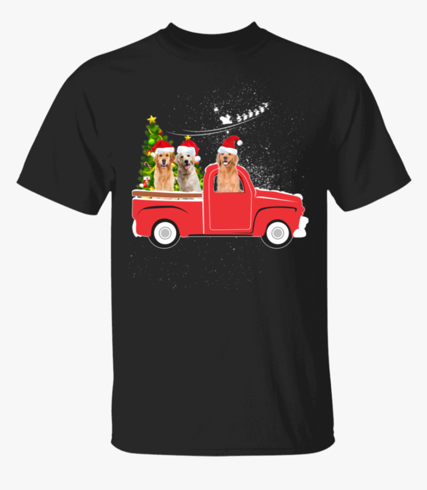 Golden Retriever Driving Red Truck Christmas Shirt - T Shirt For Information Technology, HD Png Download, Free Download