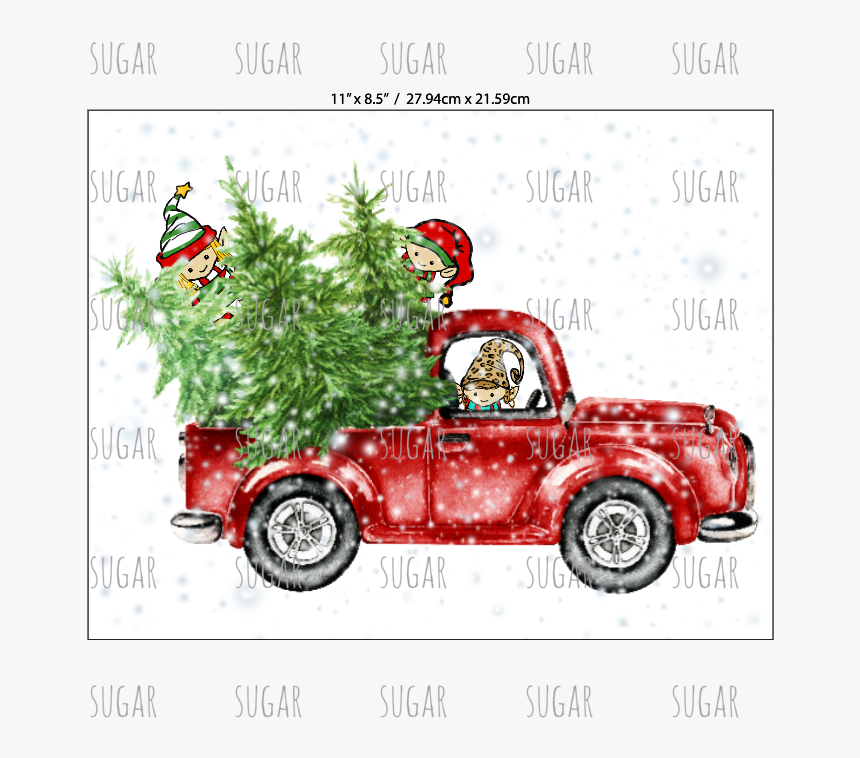 Red Truck Merry Christmas, HD Png Download, Free Download