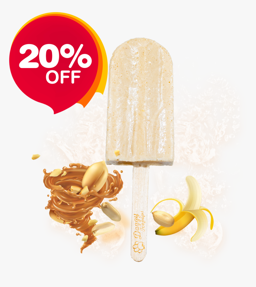 Peanut Butter Banana Popsicle - 50 Percent Off Sign, HD Png Download, Free Download