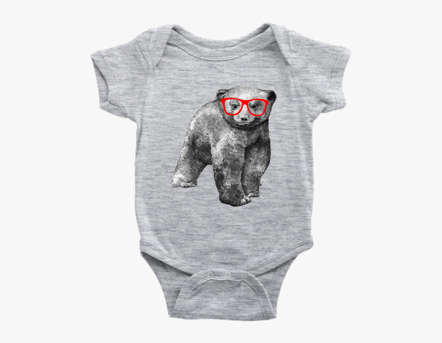 Hipster Grizzly Bear Baby Onesie, Woodland Animal Baby - Barrel Racing Onesie, HD Png Download, Free Download