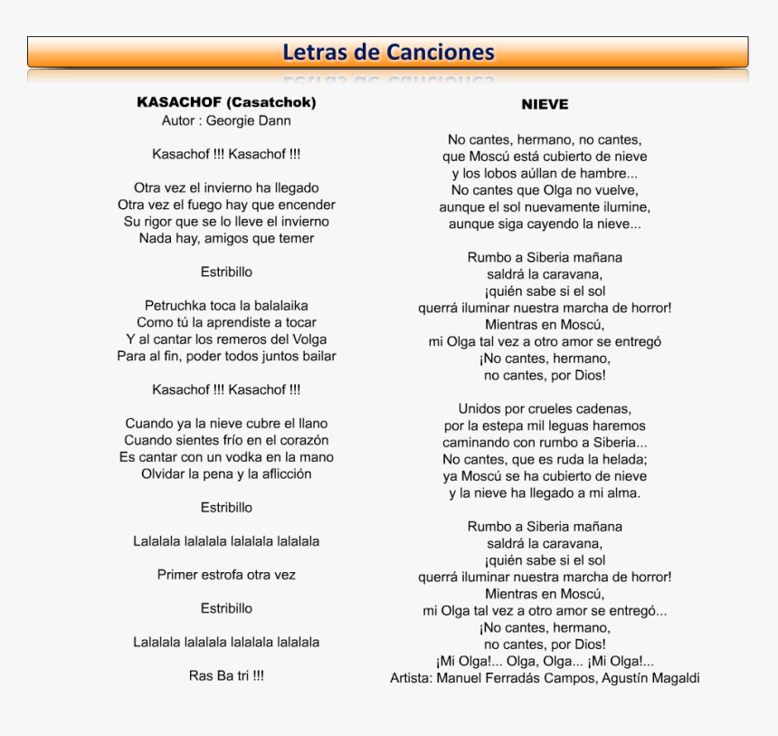 Letra De La Cancion Moscu, HD Png Download, Free Download
