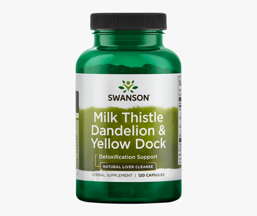 Swanson Milk Thistle Dandelion & Yellow Dock 120 Caps - Swanson Curcumin, HD Png Download, Free Download