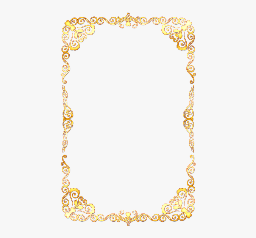 Frame, Gold, Decor, Ornament, Rectangular Frame - Transparent Background Border Designs, HD Png Download, Free Download