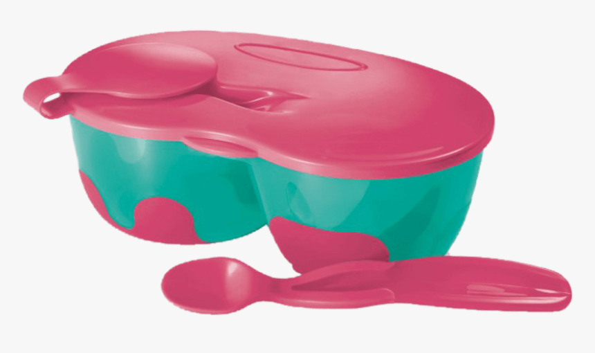 Prato Fundo Com Divisória E Colher Funny Meal Rosa, HD Png Download, Free Download