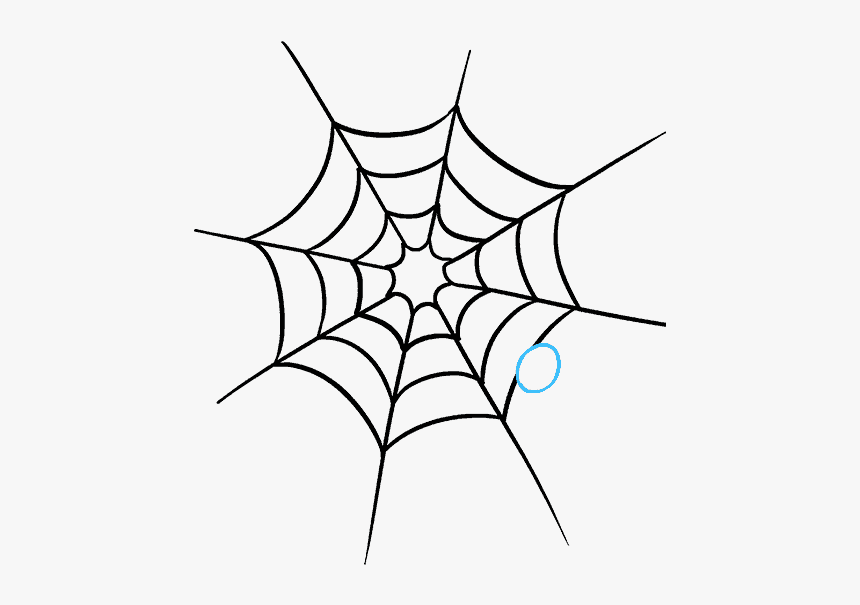 How To Draw Spider Web With Spider - Easy Spider Web Drawing, HD Png Download, Free Download