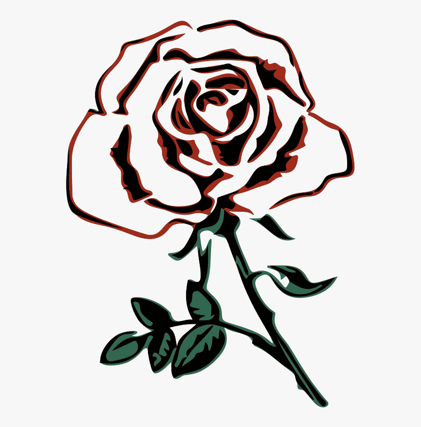 Rose - Black And White Rose Drawing Png, Transparent Png, Free Download