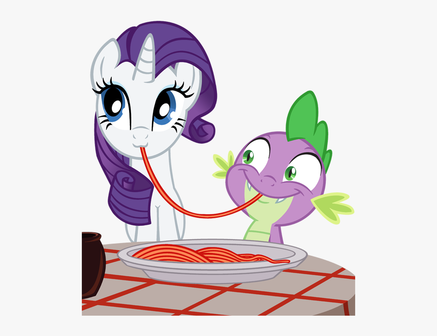 Spaghetti Clipart Lady And The Tramp - My Little Pony Spike Y Rarity, HD Png Download, Free Download