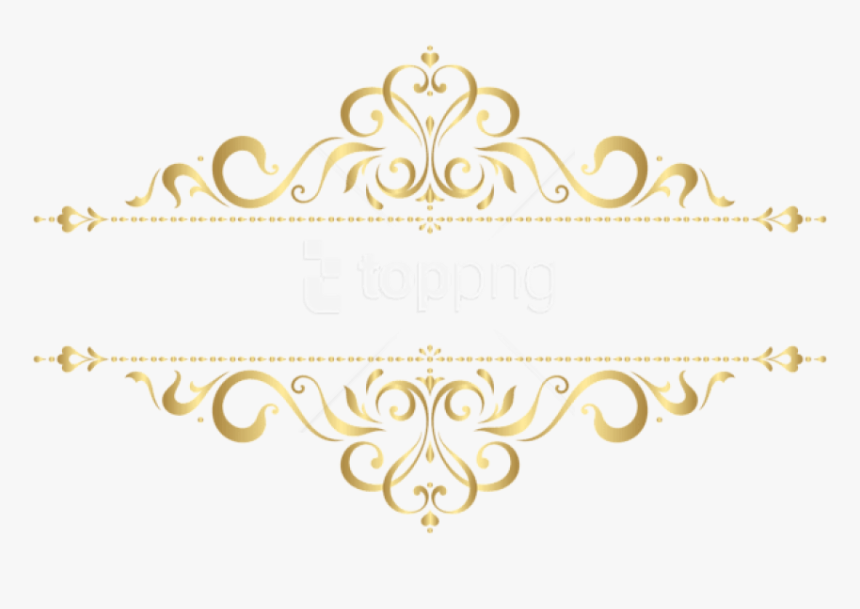 Free Png Download Golden Ornament Clipart Png Photo - Gold Floral Frame Png, Transparent Png, Free Download