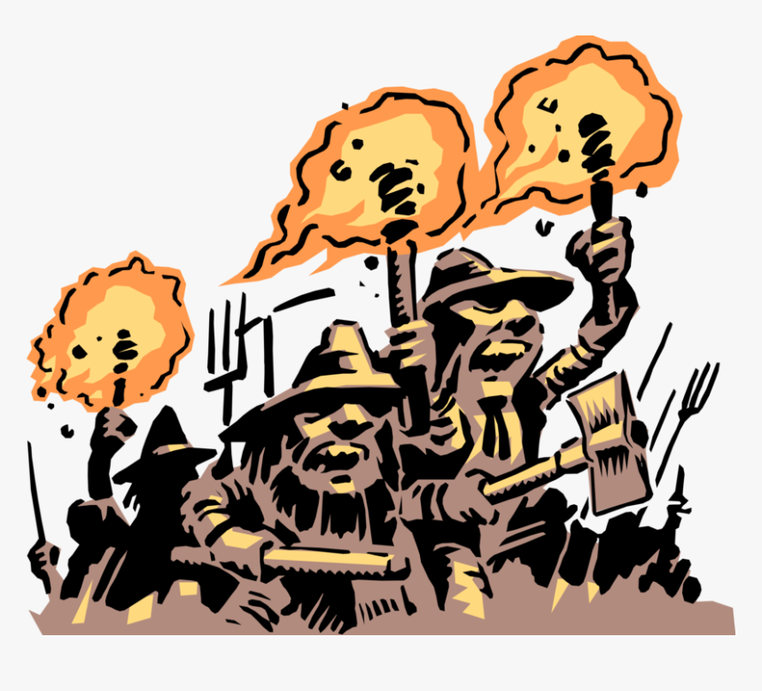 Vector Illustration Of Mob Of Angry Townsfolk Protesting - Angry Mob Transparent Gif, HD Png Download, Free Download
