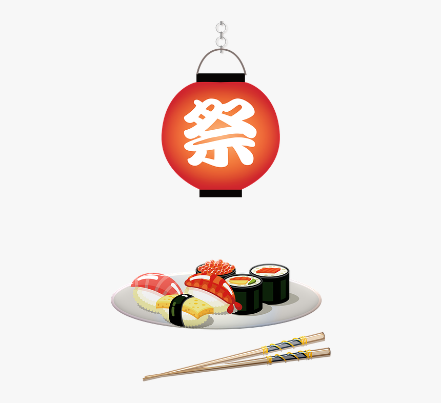 Sushi, Japanese Lantern, Sushi Roll, Chopsticks, Food - Gimbap, HD Png Download, Free Download