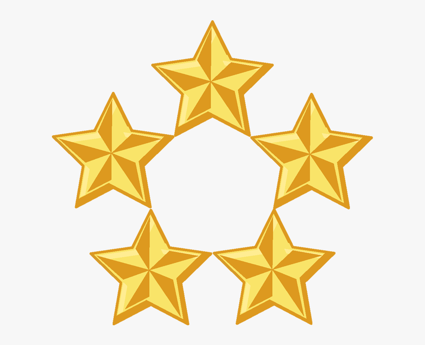 5 Stars Png Cartoon - Five Star General Symbol, Transparent Png, Free Download