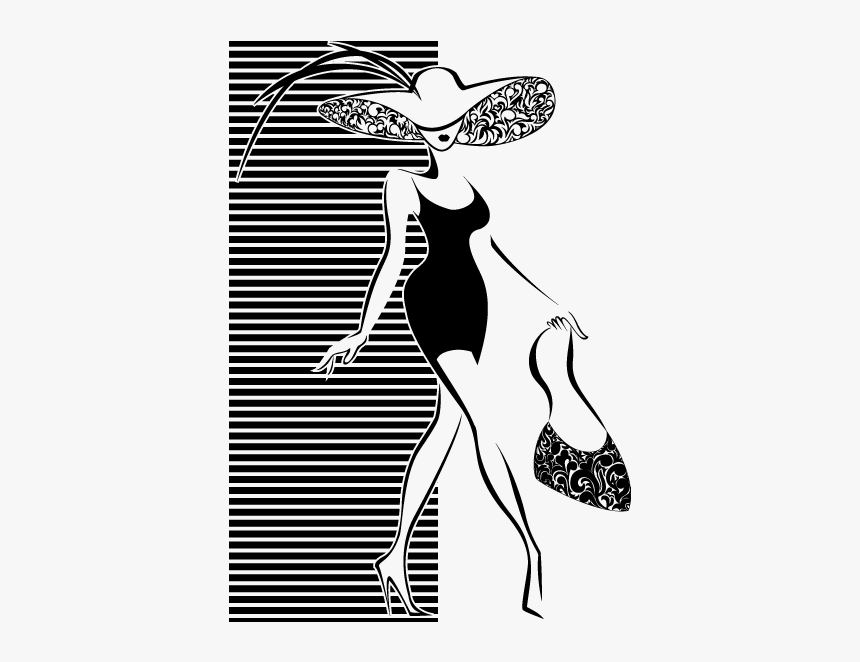 Fashionista Drawing Black And White - Siluetas De Mujer Moda, HD Png Download, Free Download