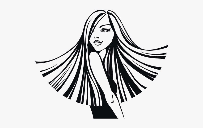 Vinilos Decorativos Paredes Silueta Mujer Estilo - Straight Hair To Colour Clipart, HD Png Download, Free Download