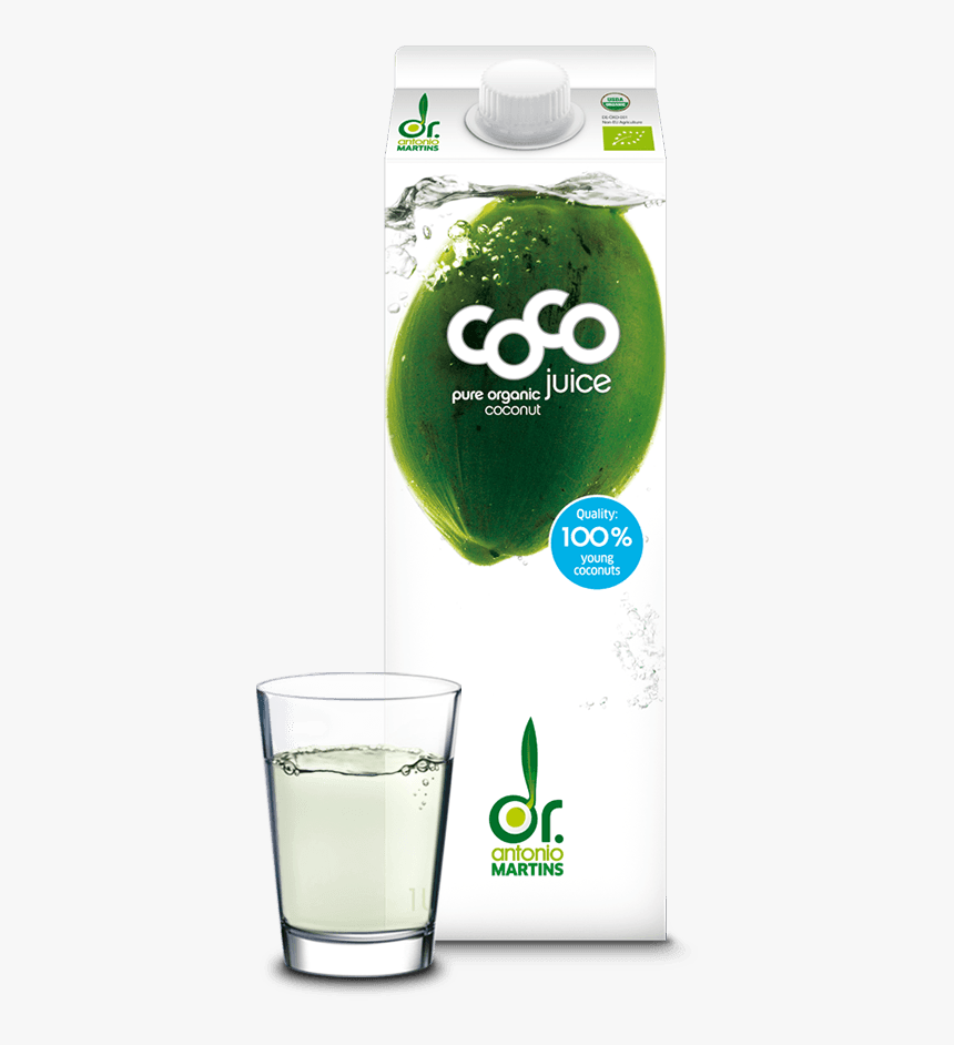 Coconut Water Glass Pure Kokoswasser Pur Glas - Dr Martins Coconut Water, HD Png Download, Free Download