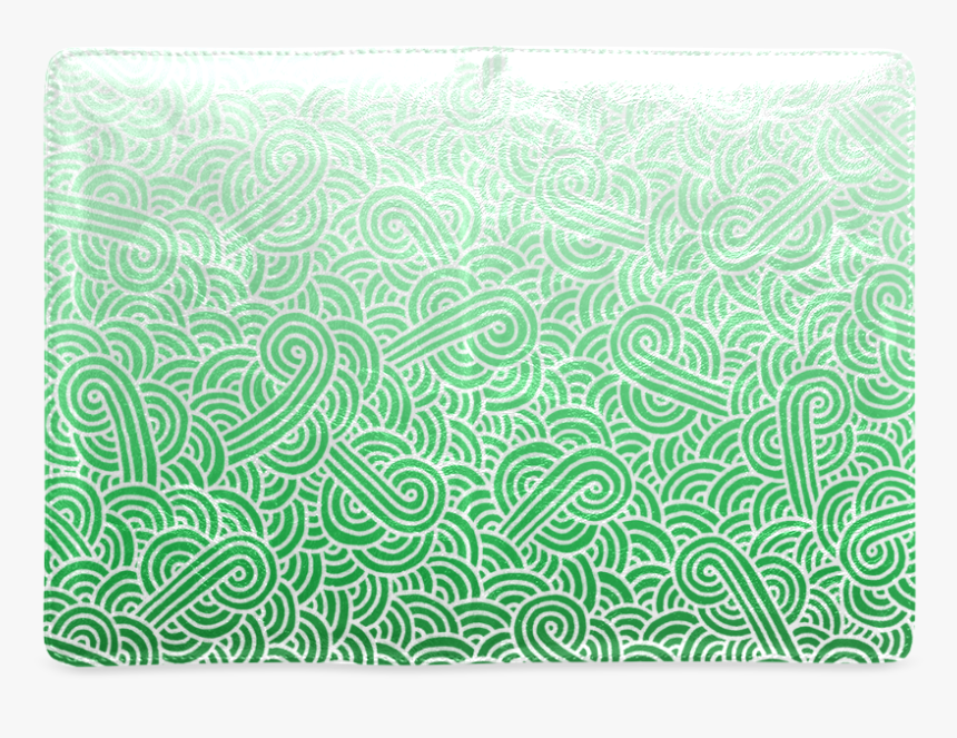 Ombre Green And White Swirls Doodles Custom Notebook, HD Png Download, Free Download