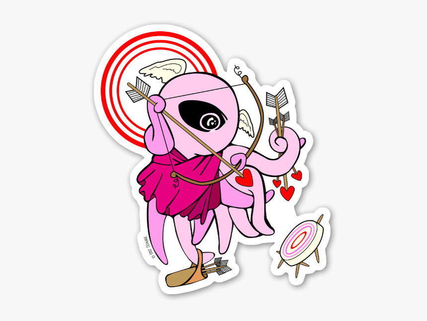 Red Cupid Squid Sticker, HD Png Download, Free Download