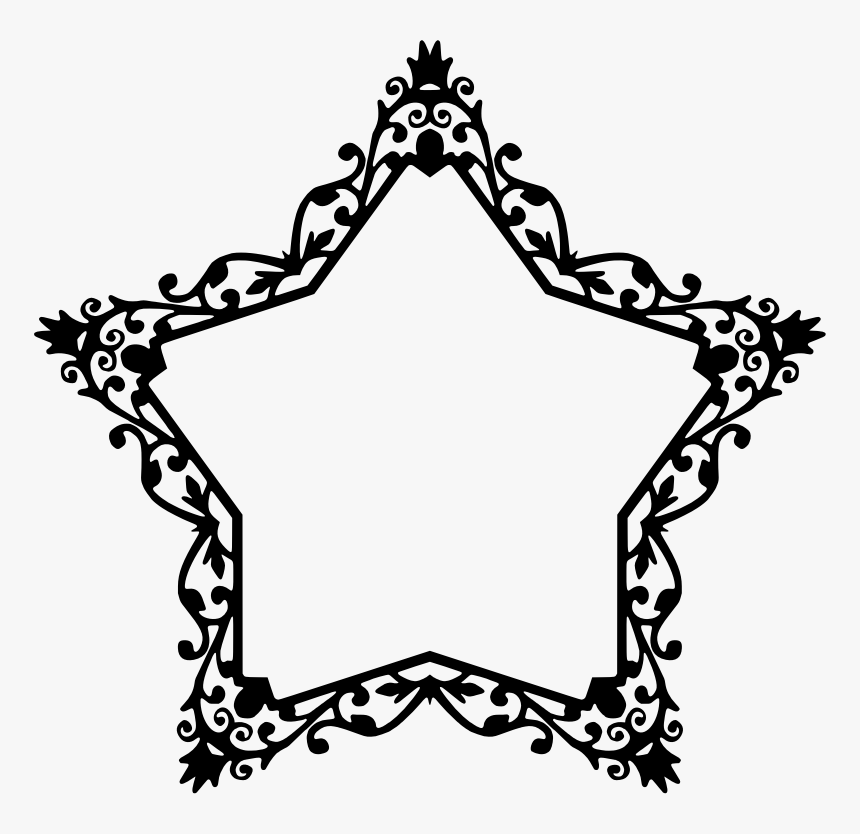 Star Frame - Rectangle Picture Frame Clipart, HD Png Download, Free Download