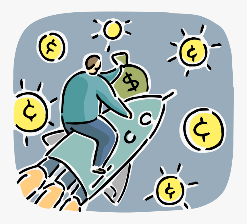 Vector Illustration Of Businessman Rides Financial, HD Png Download, Free Download