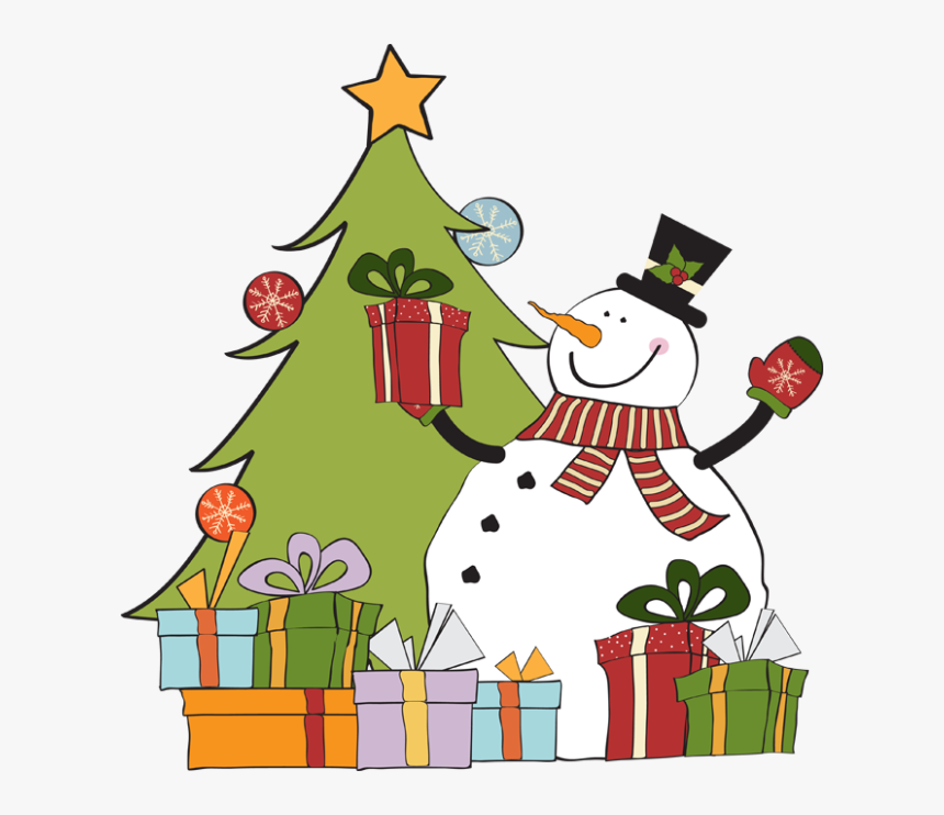 Gifts Clipart Snowman - Cartão De Natal Com Boneco De Neve, HD Png Download, Free Download