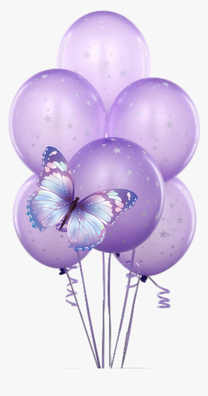 #sclavender #balloons #purple #butterfly, HD Png Download, Free Download