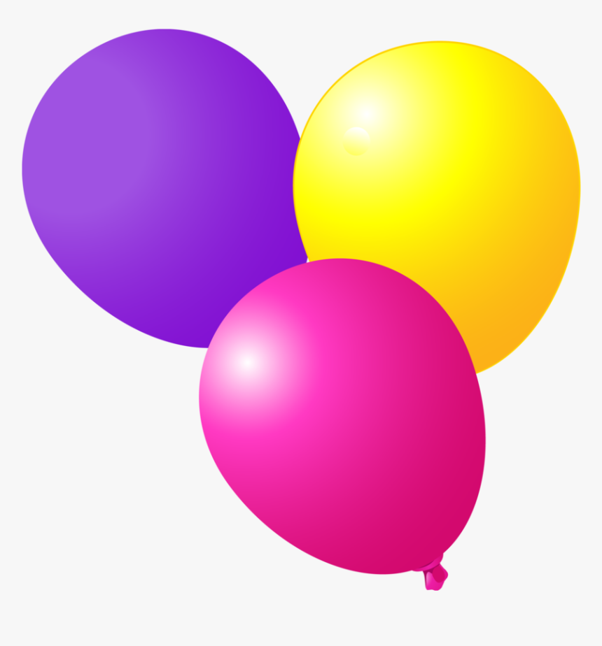 Pink Yellow Purple Balloons Png, Transparent Png, Free Download