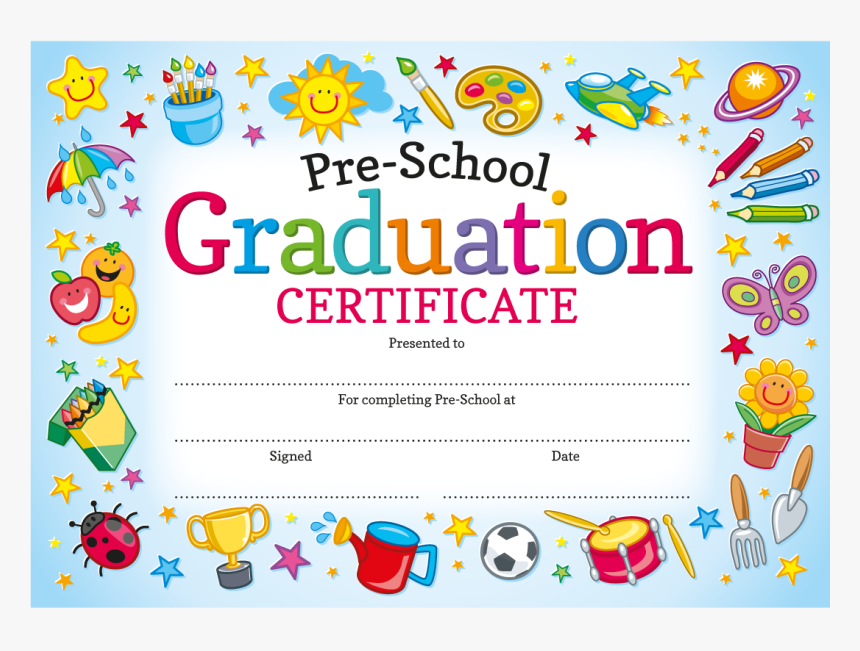 Printable Editable Preschool Graduation Certificate Template Free 