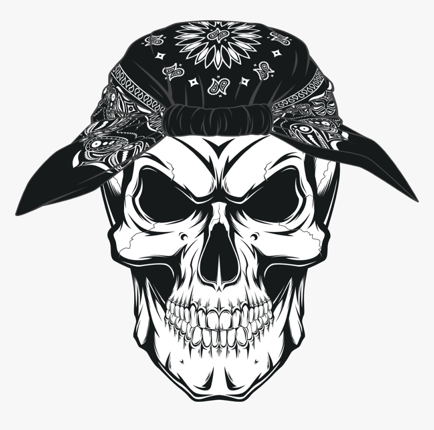 Bright Tattoo Style Sugar Skull with Black Border Bandana  Zazzle