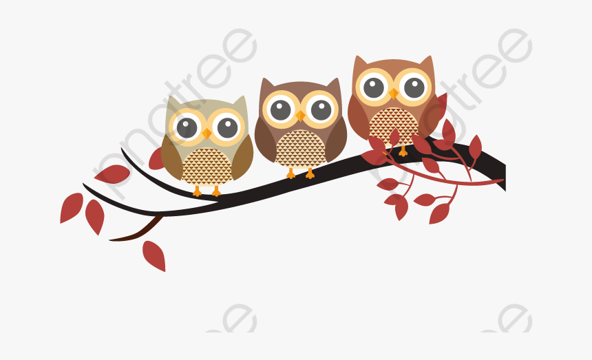 Vector And With Transparent - Owls In A Tree Clipart, HD Png Download, Free Download