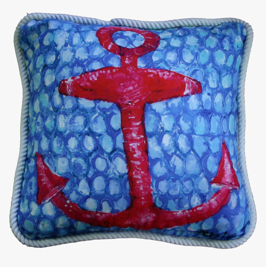 Nautical Cottage Red Anchor Pillows, HD Png Download, Free Download