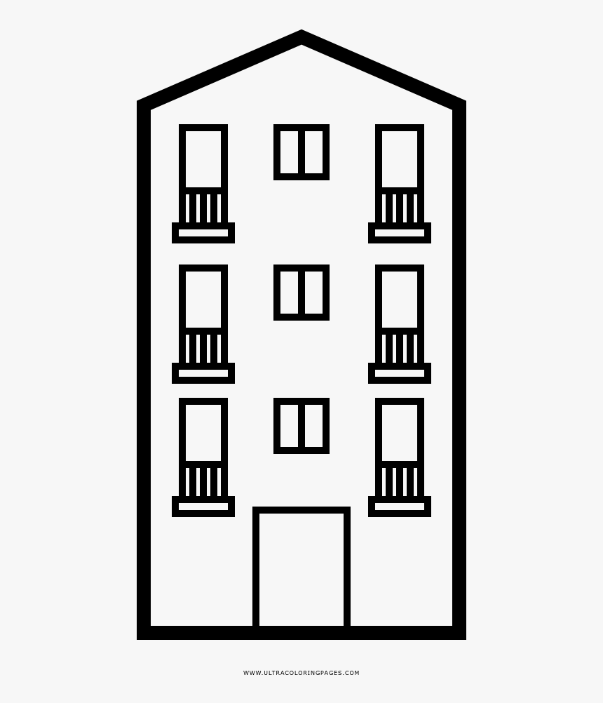 Building Coloring Page - Edificio Para Colorear Png, Transparent Png, Free Download