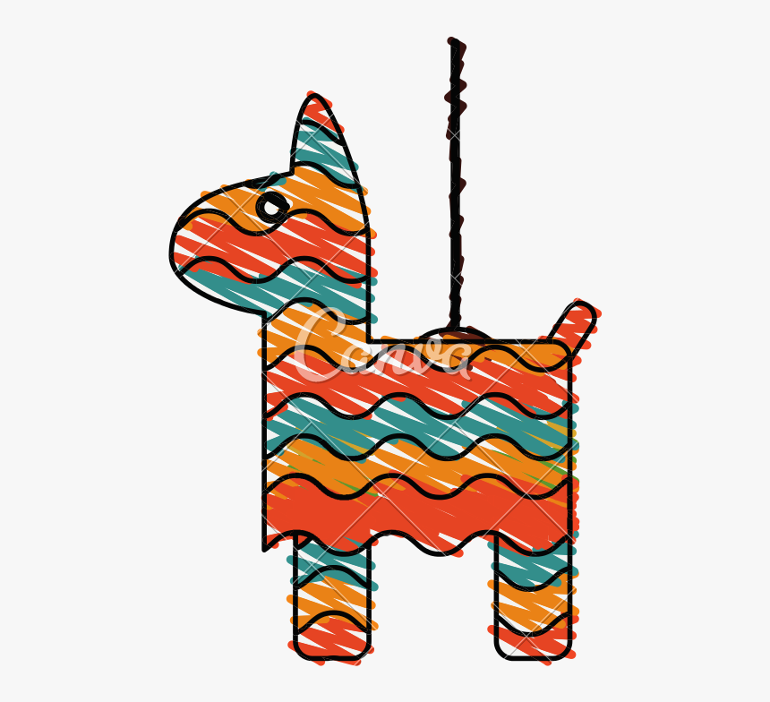 Pinata Hanging Doodle Vector Illustration Sketch Design - Hanging Pinata Png, Transparent Png, Free Download