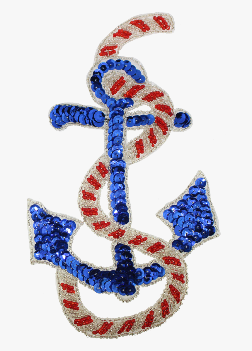 Large Anchor Beaded & Sequin Applique - Craft, HD Png Download, Free Download